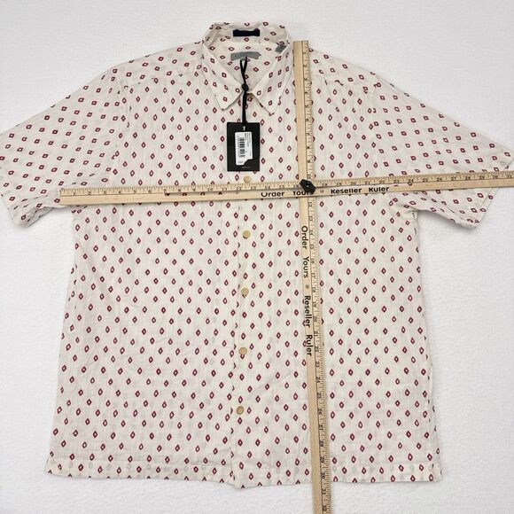 Ted Baker Shirt Men’s‎ Size 6 US 2XL Short Sleeve Button Up Geometric Print NEW - Picture 9 of 11